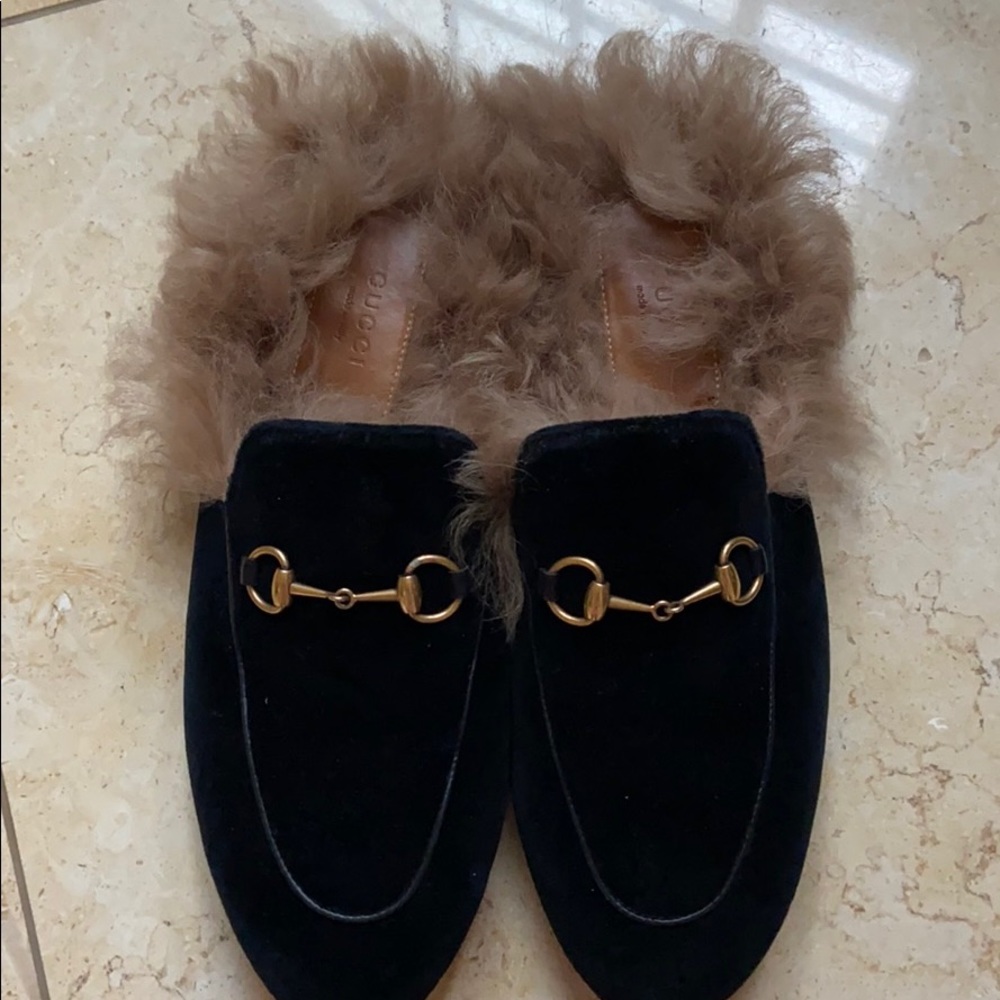 Gucci velvet mules
